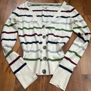 Aeropostale Striped Cardigan Sweater
